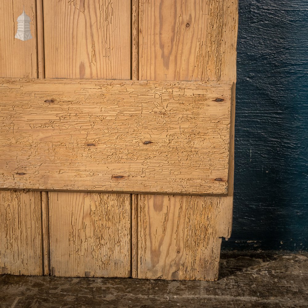 Pine Beadboard Door, 19th C Ledged Cottage Door