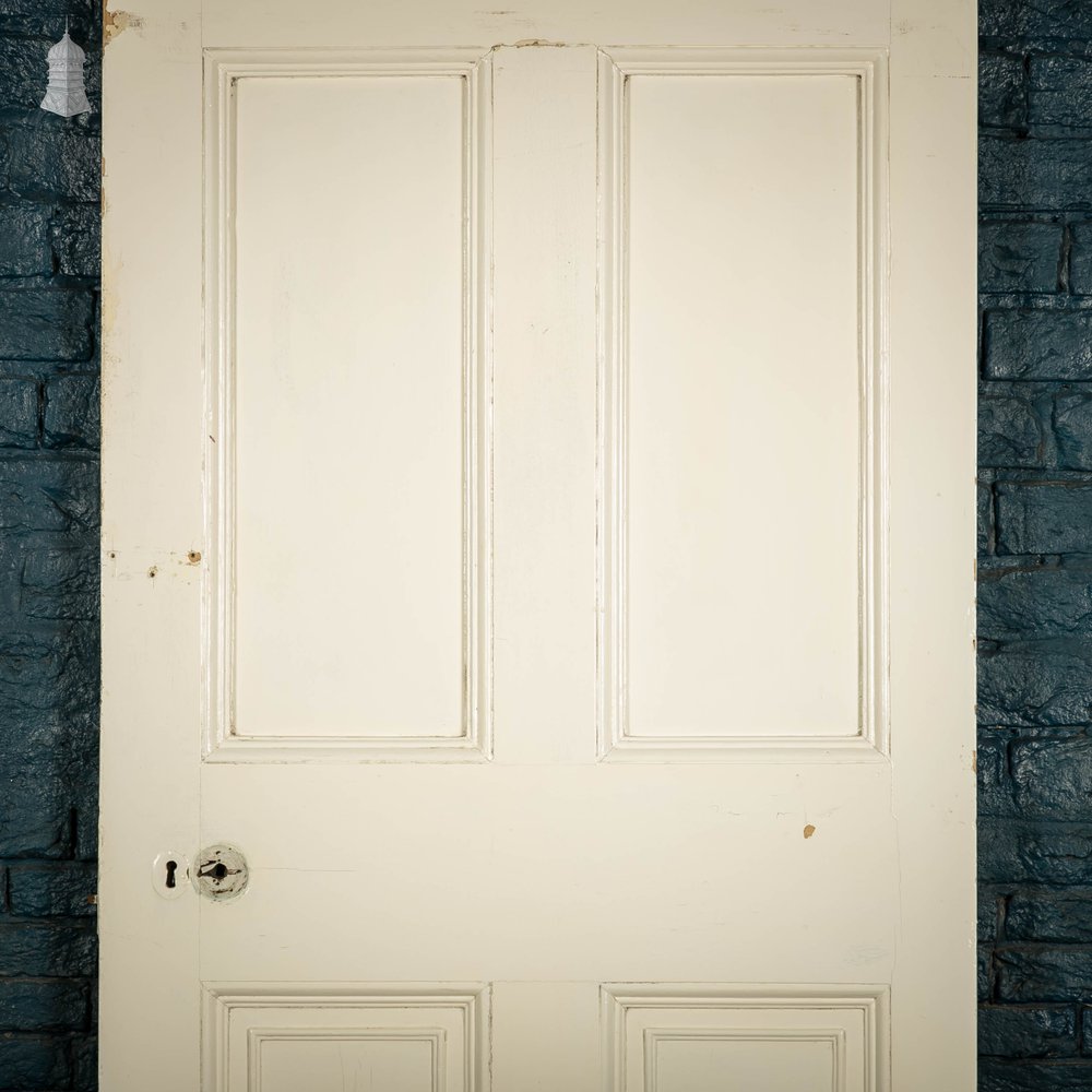 Pitch Pine Paneled Door, 6 Panel White Painted