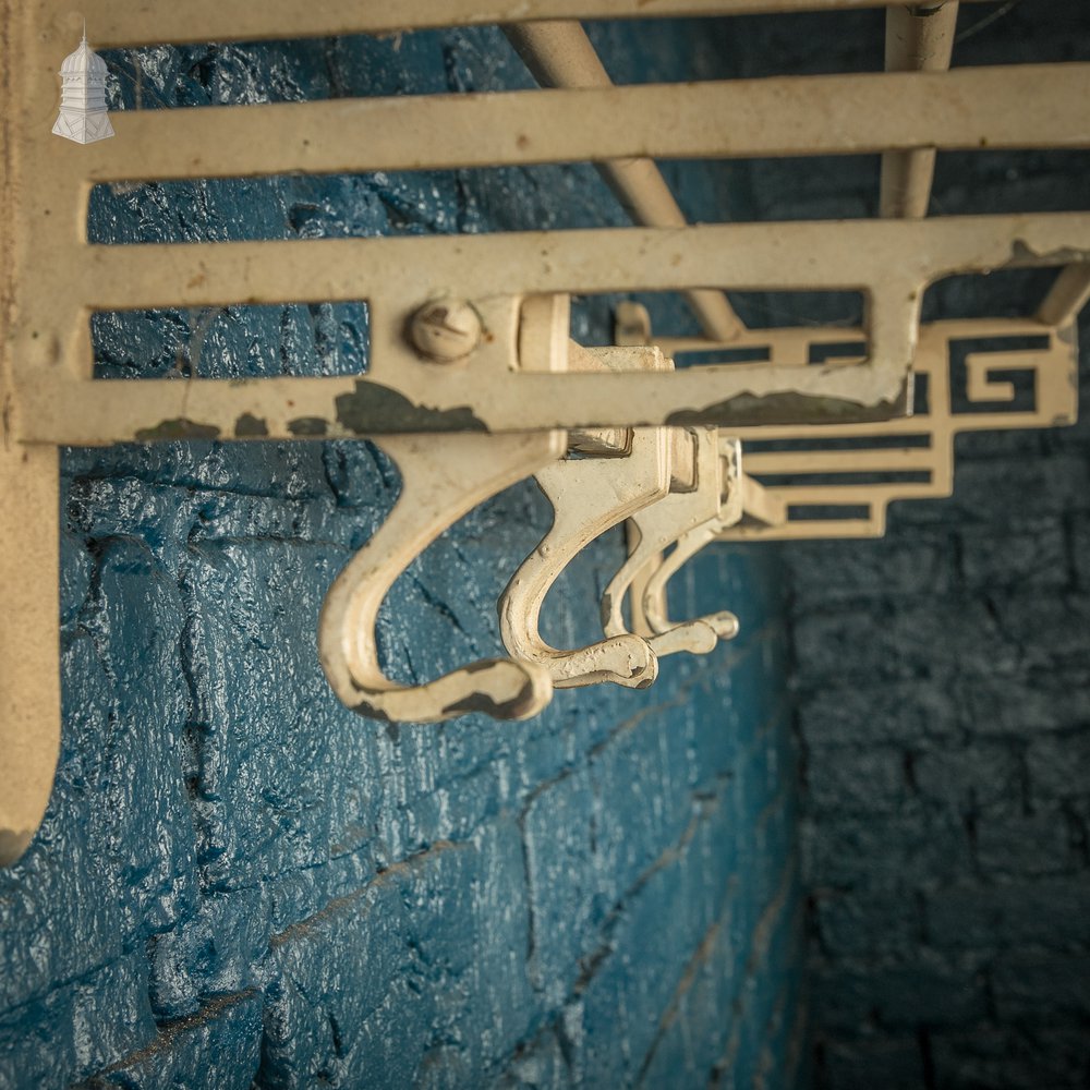 Hat and Coat Rack, French deco, cream painted finish