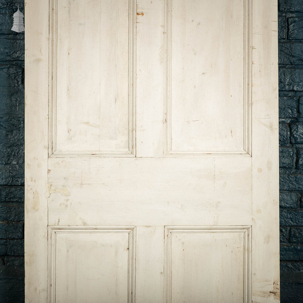 Pine Paneled Door, 4 Panel White Painted