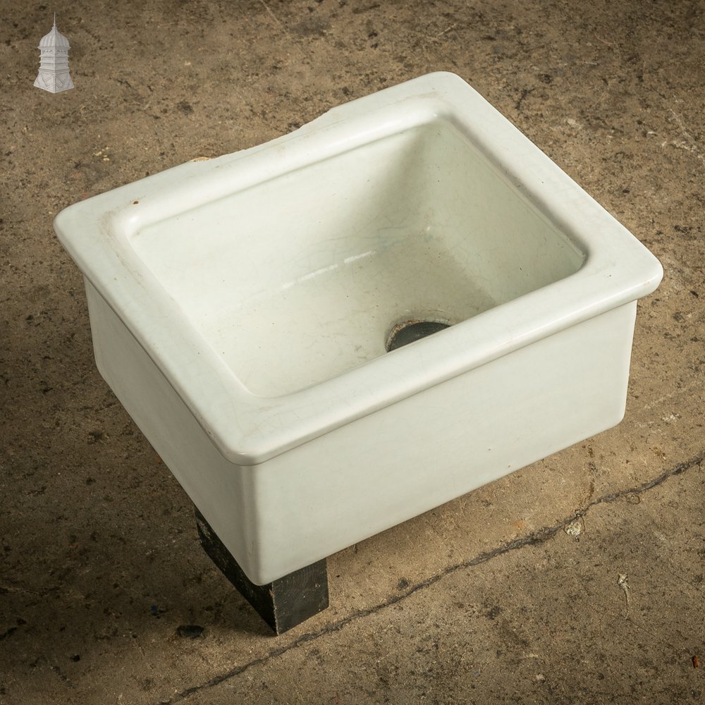 Laboratory Sink, White Glazed Small Belfast Sink by Royal Doulton