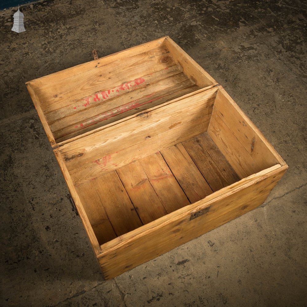 Dome Top Trunk, 19th C Pine Blanket Box Wooden Chest