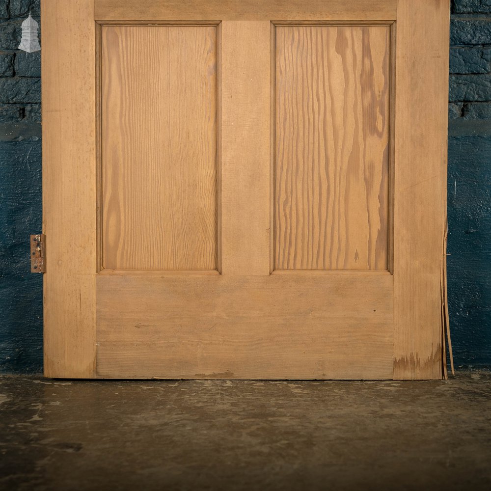 Half Glazed Door, 19th C Pine with Muranese Style Figured Glazing