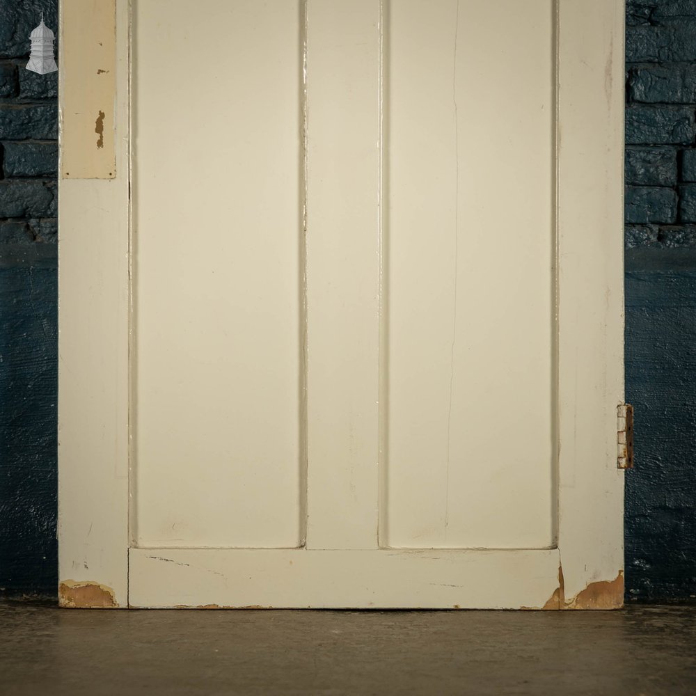 Glazed Door, Art Nouveau, Leaded Glass, White Painted Pine