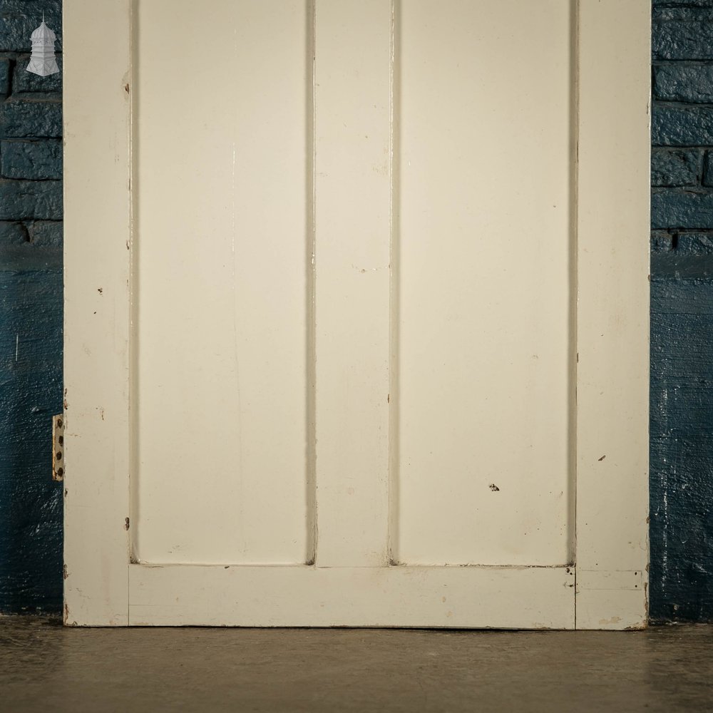 Glazed Door, Art Nouveau, Leaded Glass, White Painted Pine