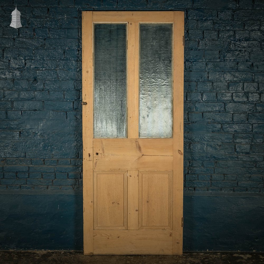 Half Glazed Door, Victorian Pine with ‘Ribbed’ Style Textured Glazing