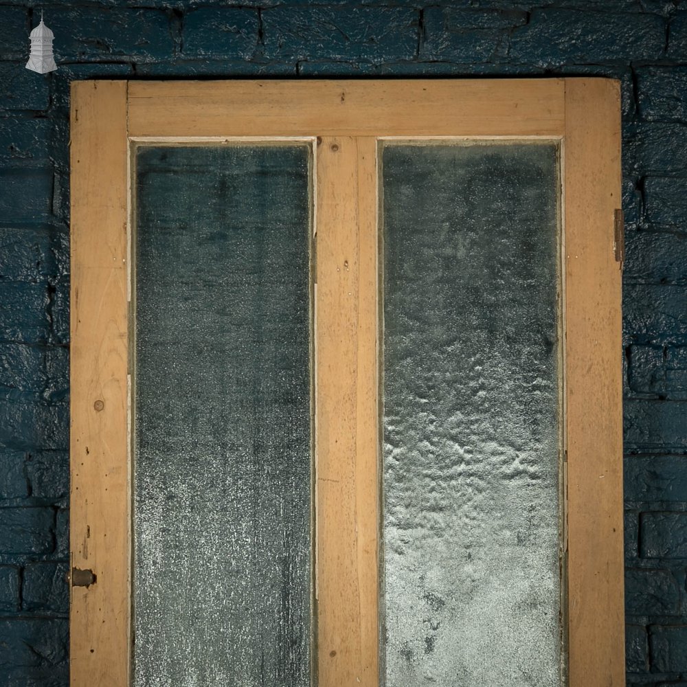 Half Glazed Door, Victorian Pine with ‘Ribbed’ Style Textured Glazing