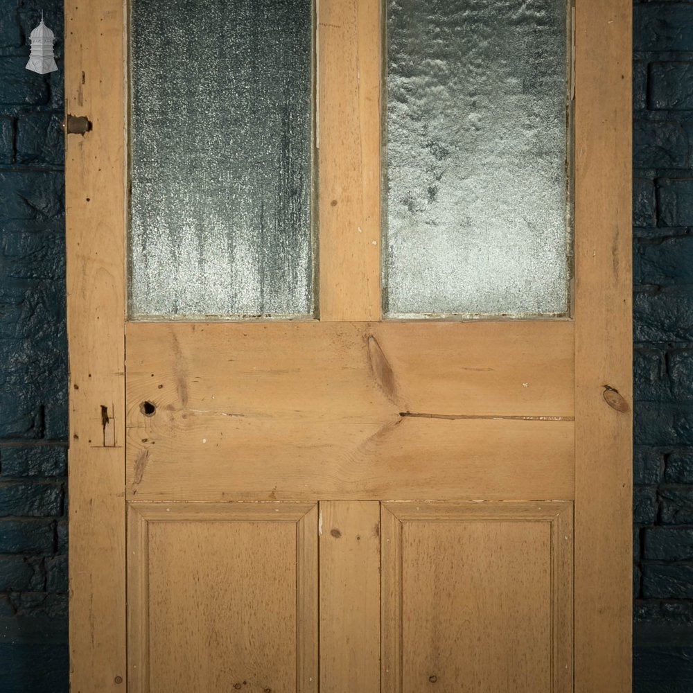 Half Glazed Door, Victorian Pine with ‘Ribbed’ Style Textured Glazing