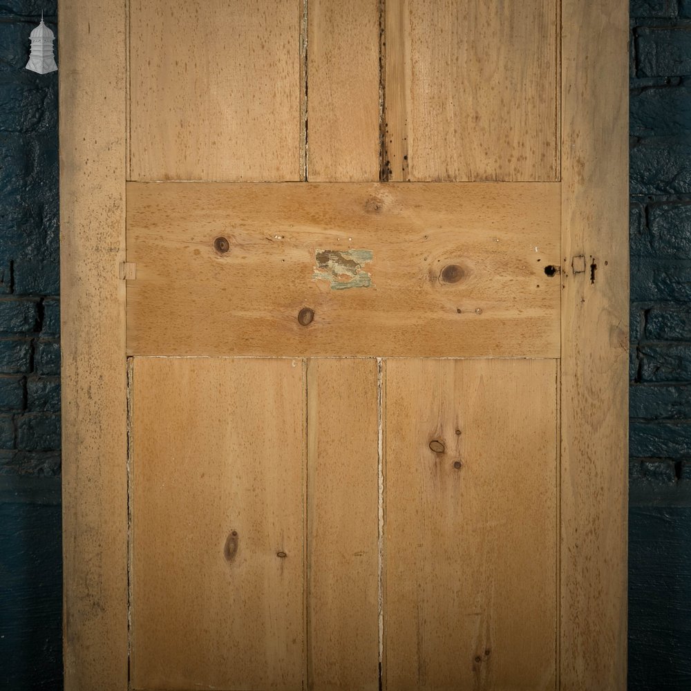 Glazed Door, 19th C Pine with ‘Hammered Cathedral’ Style Glass