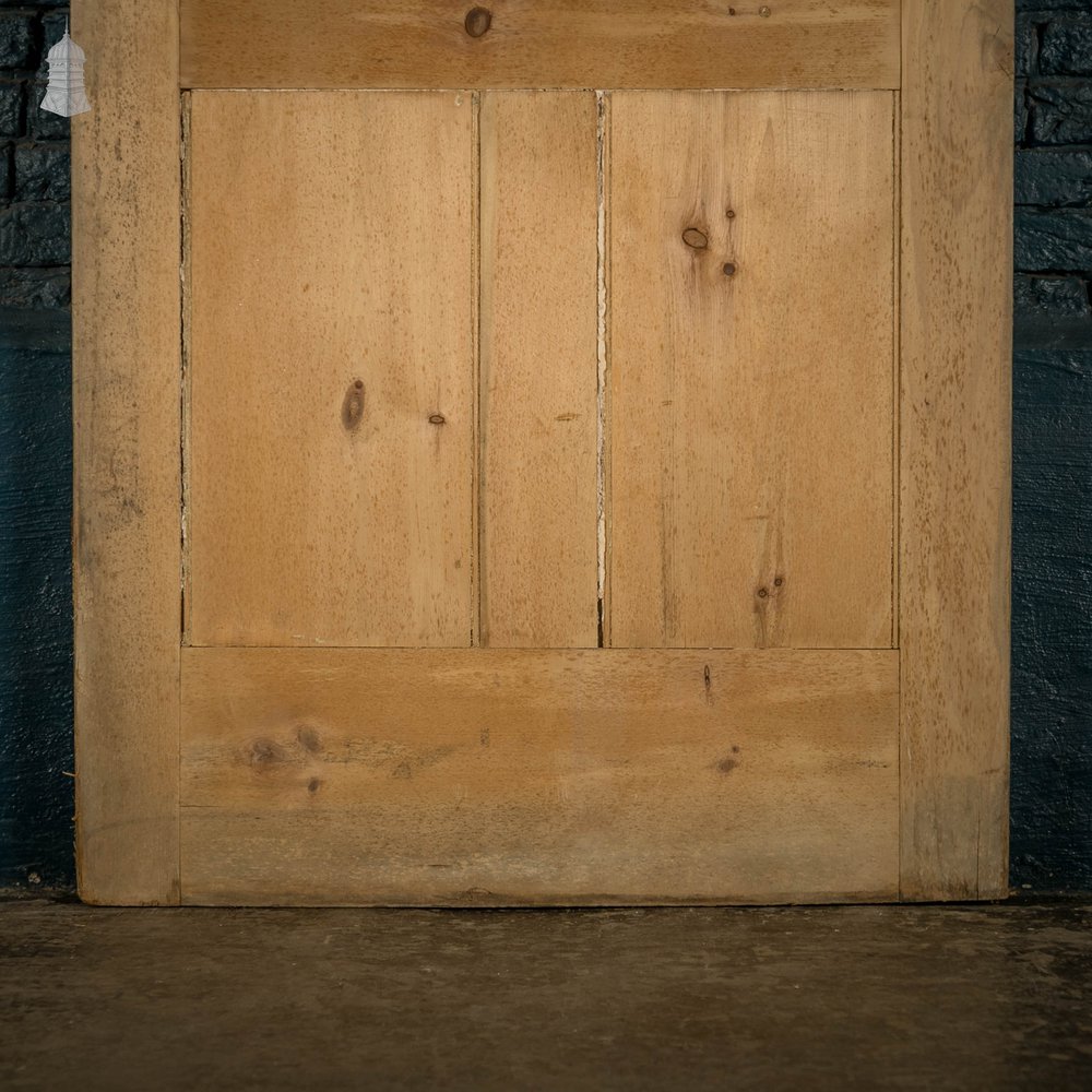 Glazed Door, 19th C Pine with ‘Hammered Cathedral’ Style Glass