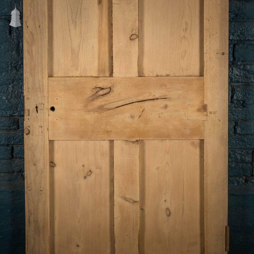 Glazed Door, 19th C Pine with ‘Hammered Cathedral’ Style Glass