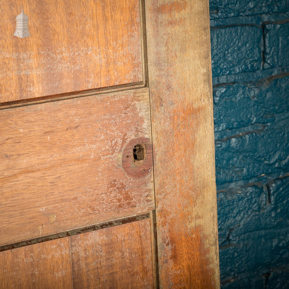 Wide Hardwood Door, Two Panel Mahogany, Early 20th C