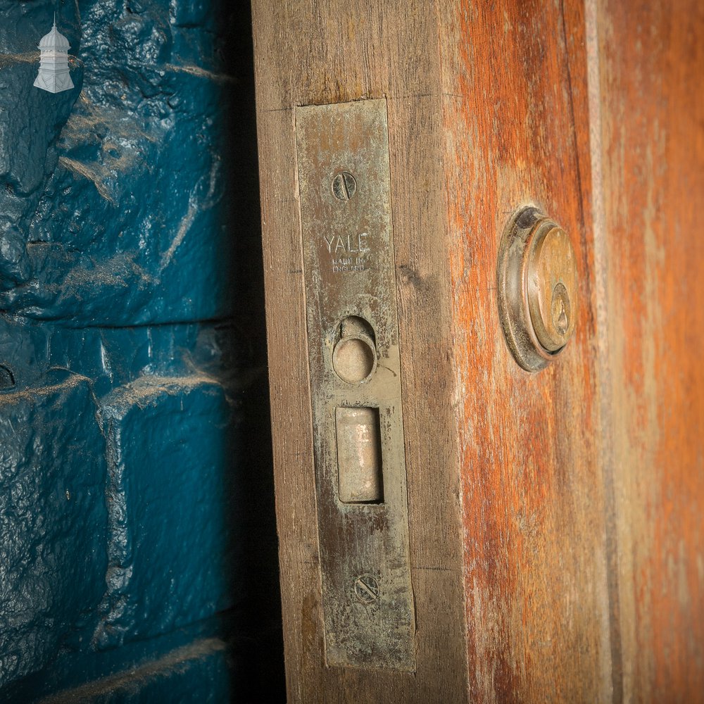 Wide Hardwood Door, Two Panel Mahogany, Early 20th C