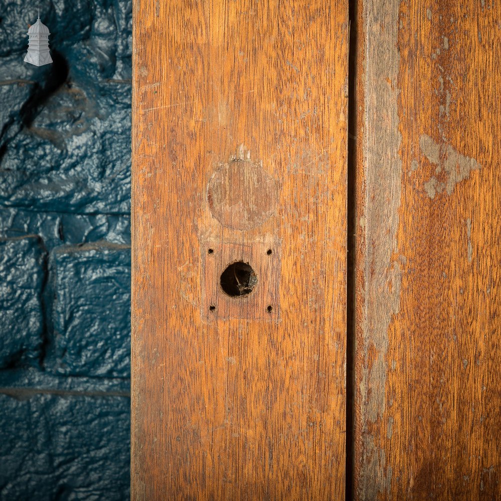 Wide Hardwood Door, Early 20th C Two Panel Mahogany