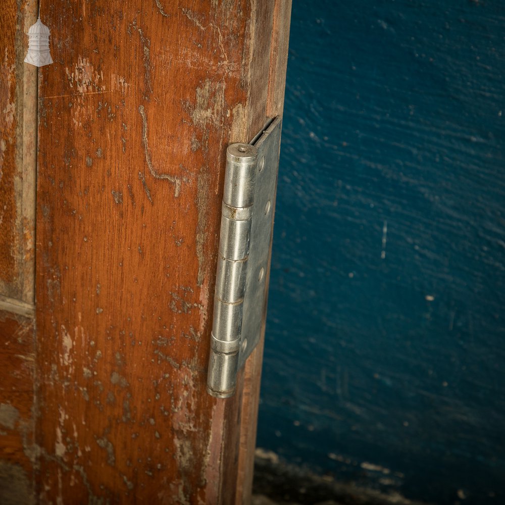 Wide Hardwood Door, Early 20th C Two Panel Mahogany