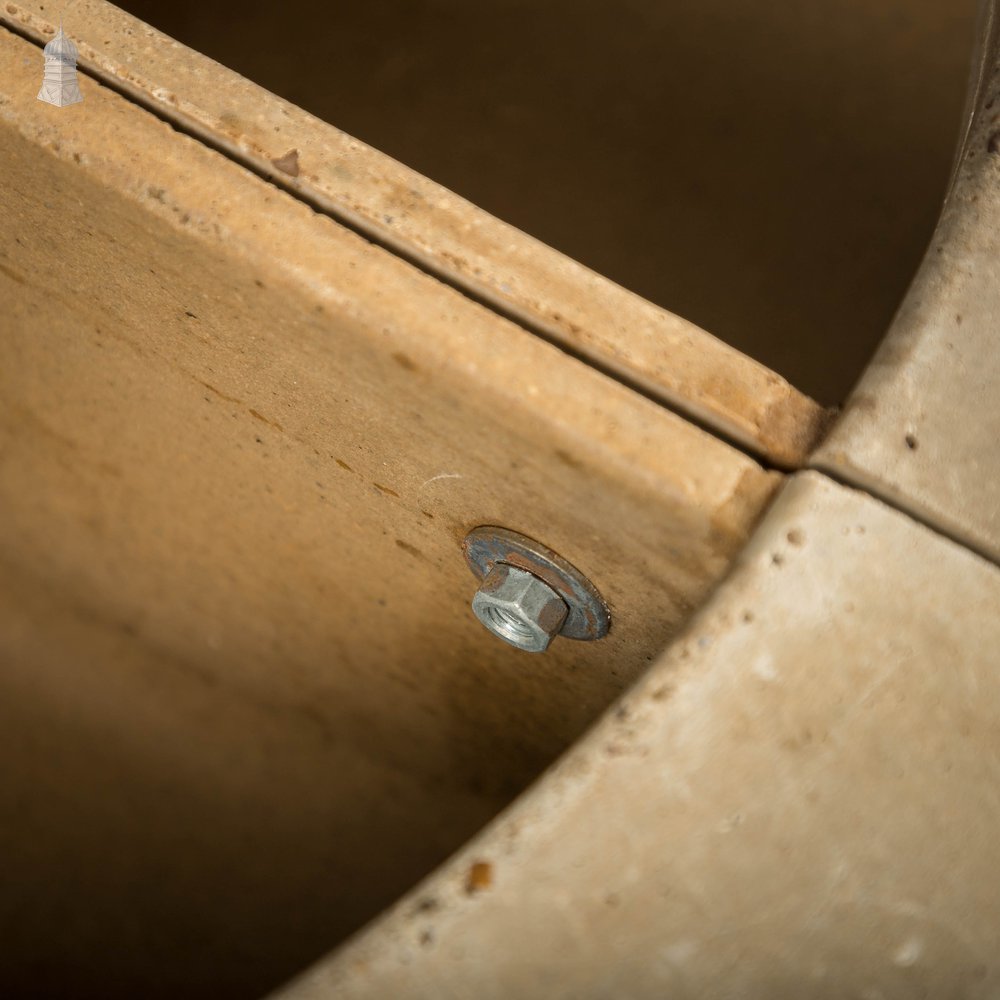 Concrete Corner Mangers, Pair of Trough Feeders Reclaimed from St Johns Barracks, London. Joined together to create a Semi Circle Planter