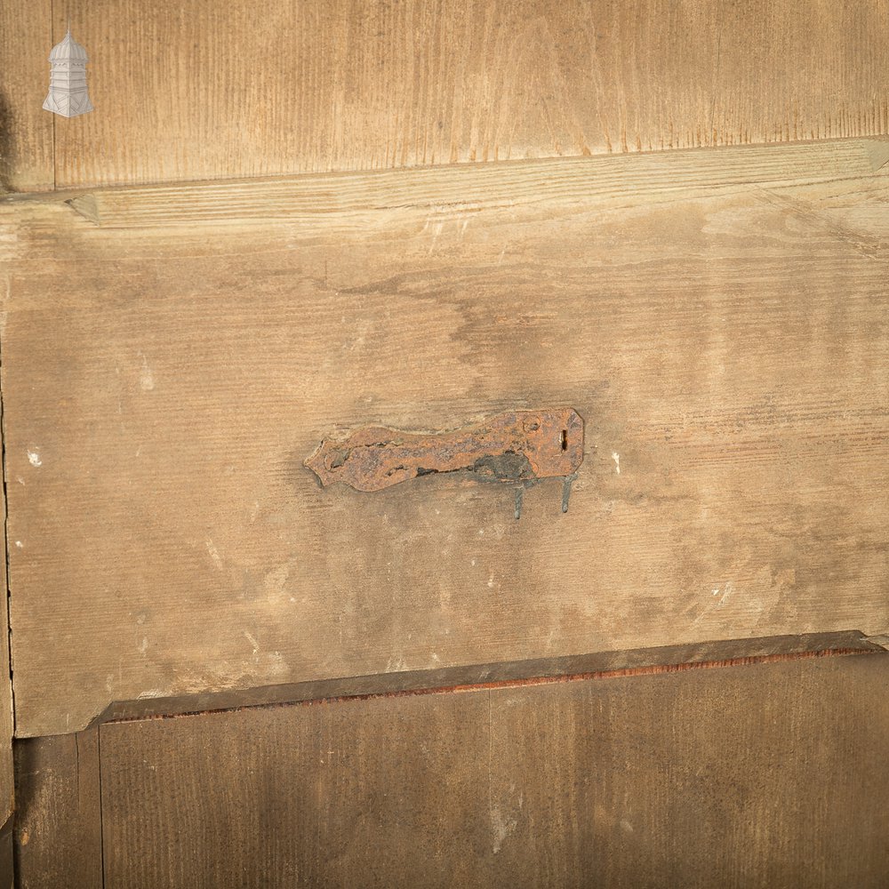 Narrow Paneled Door, 19th C Pine with Stop Chamfer Detail