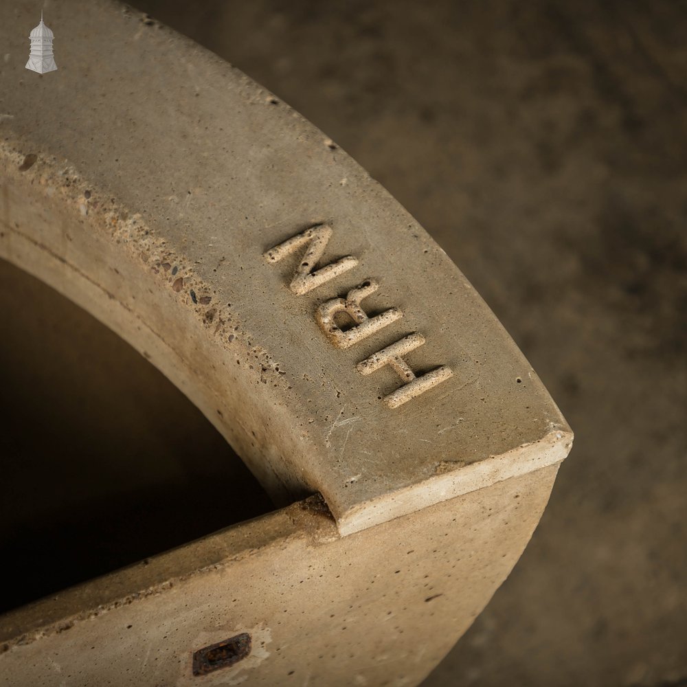 Concrete Corner Mangers, Pair of Trough Feeders Reclaimed from St Johns Barracks, London. Joined together to create a Semi Circle Planter