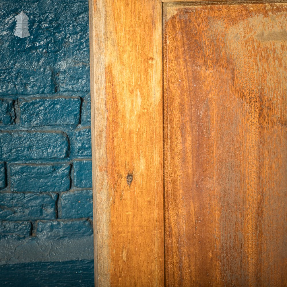 Paneled Hardwood Door, Early 20th C 2 Panel Mahogany