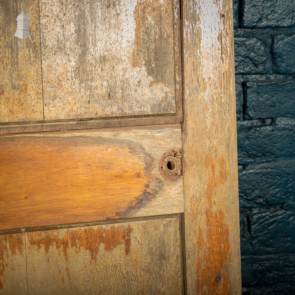 Paneled Hardwood Door, Early 20th C 2 Panel Mahogany