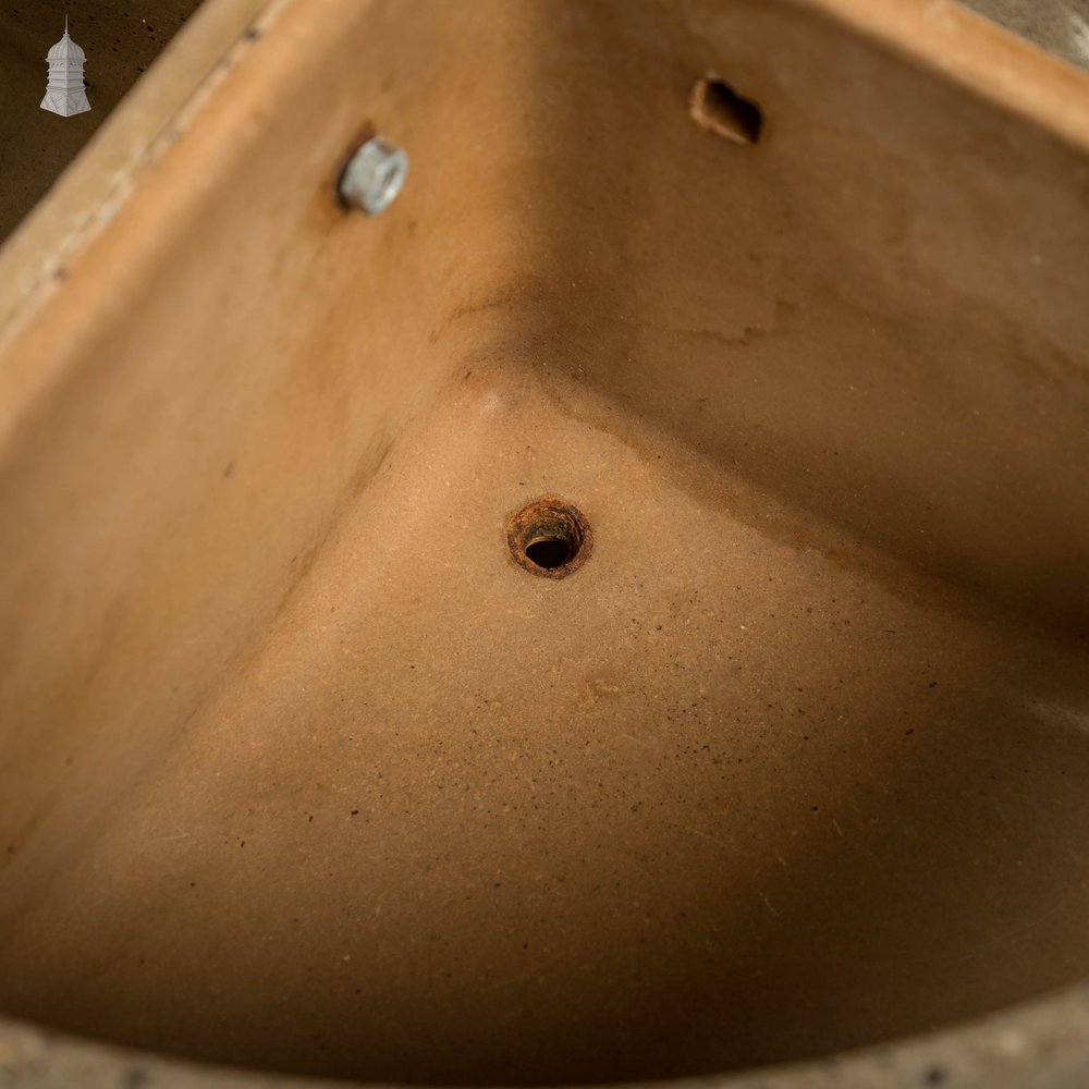 Concrete Corner Mangers, Pair of Trough Feeders Reclaimed from St Johns Barracks, London. Joined together to create a Semi Circle Planter