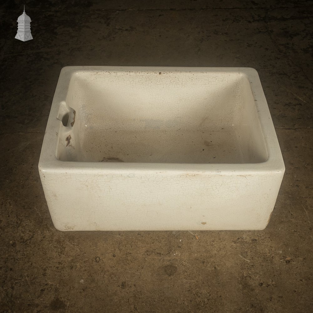 Belfast Butler Sink, Worn White Glaze Finish