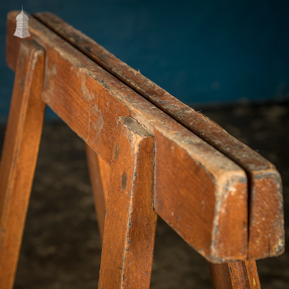 Low Level Coffin Stands, 19th C Pine, Pair