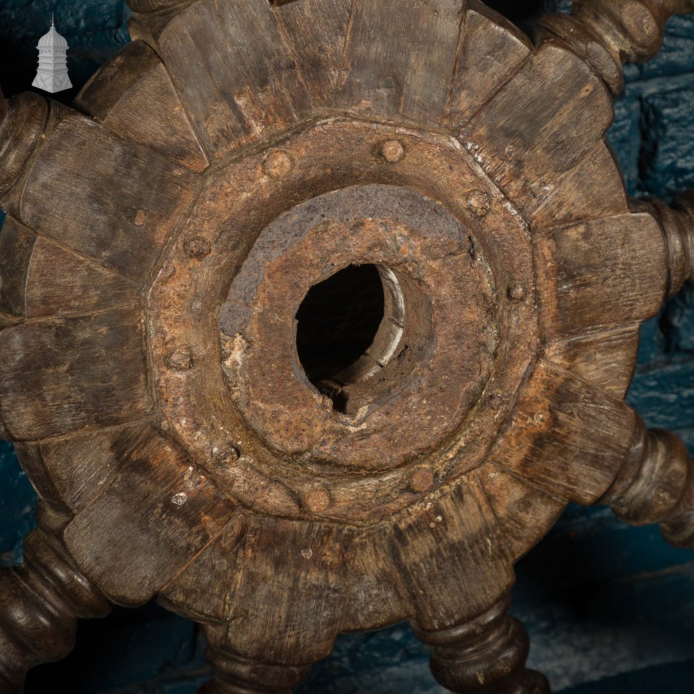 5ft Ship’s Helm / Wheel, Teak and Brass