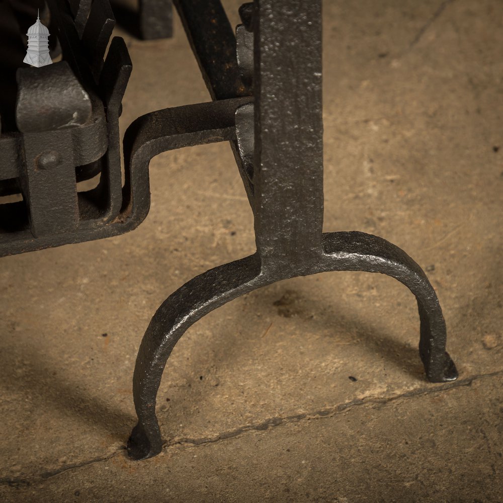 Fire Grate and Andirons, Cast Iron