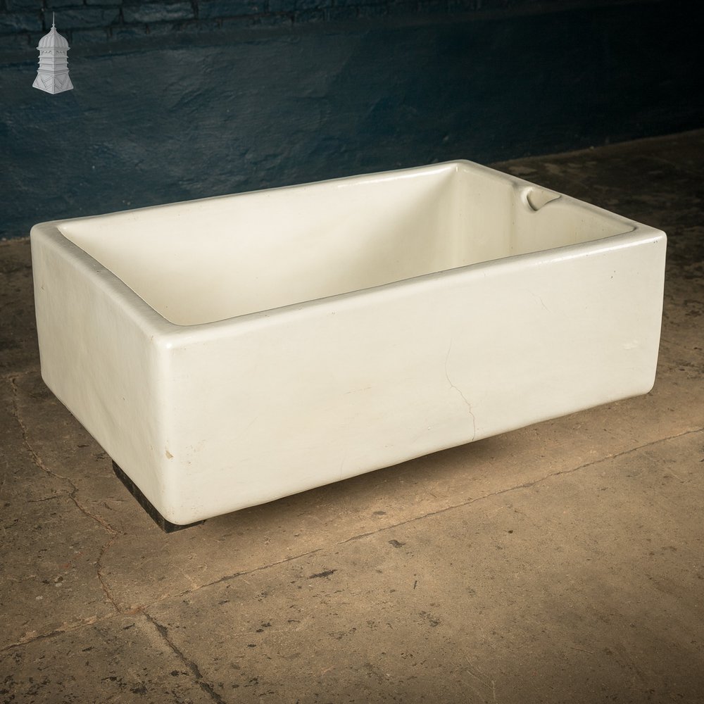 Belfast Butler Sink, Weir Overflow, White Glaze