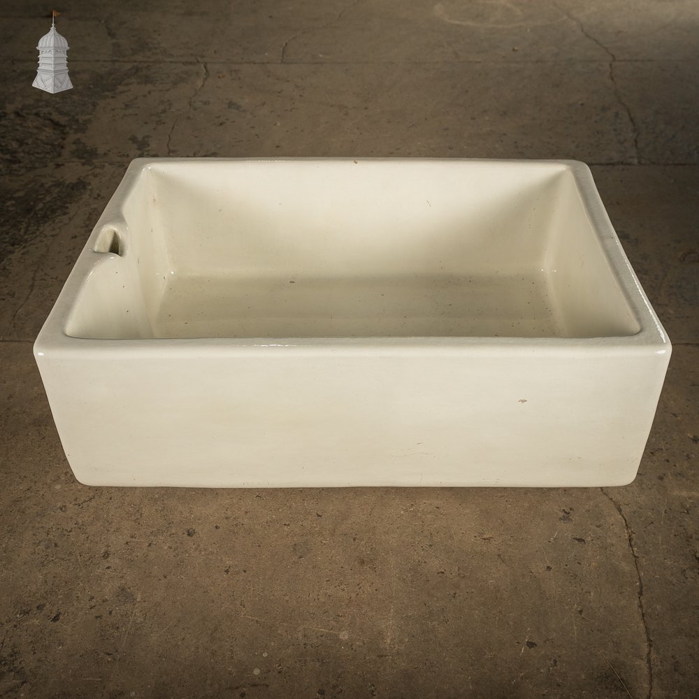 Belfast Butler Sink, Weir Overflow, White Glaze