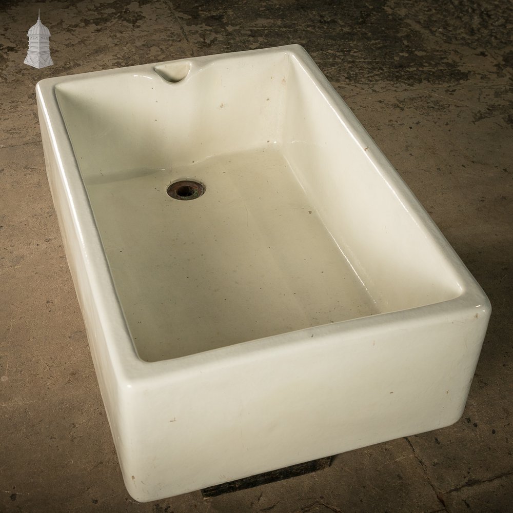 Belfast Butler Sink, Weir Overflow, White Glaze