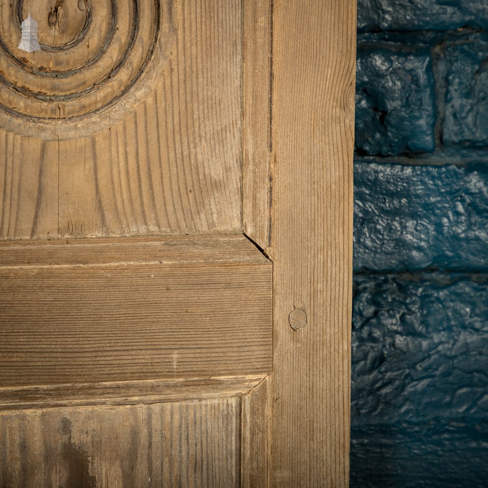 Pine Cupboard Door Pair, Bullseye Rosette Design