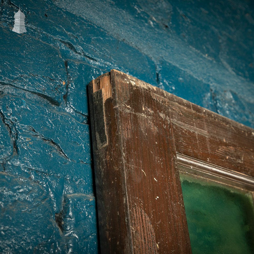 Glazed Double Doors, 19th C Pine with Green Glass