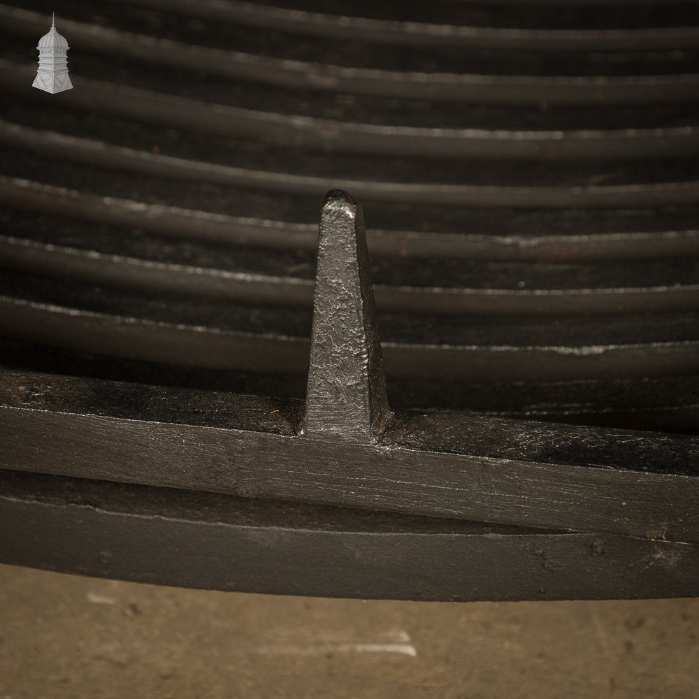 Fire Grate and Andirons, Cast Iron with Fleur de Lis detail