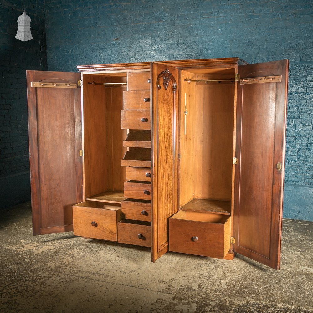 Compactum Gentlemans Wardrobe, Victorian Mottled Mahogany