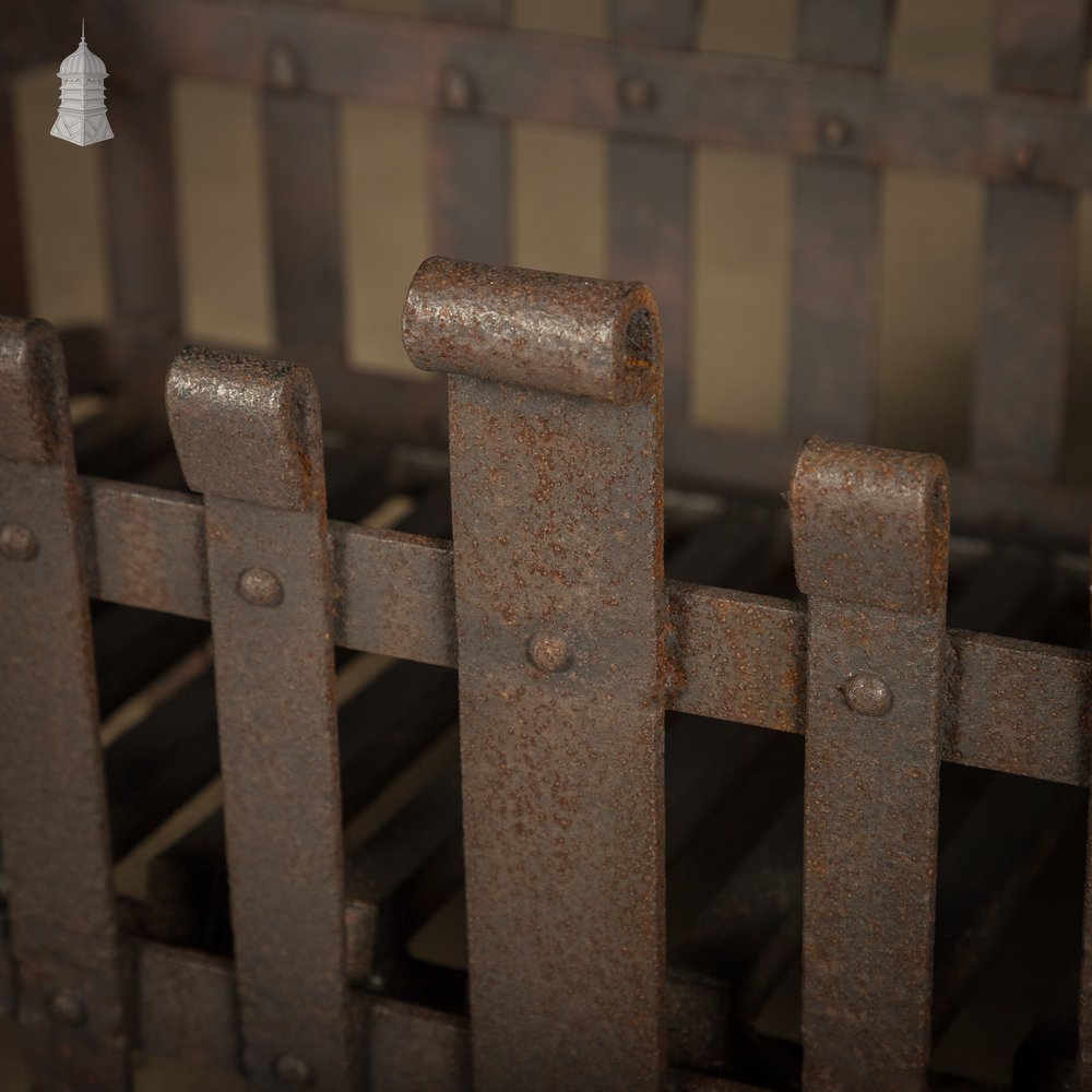 Rustic Fire Basket, Rivited Strap Iron