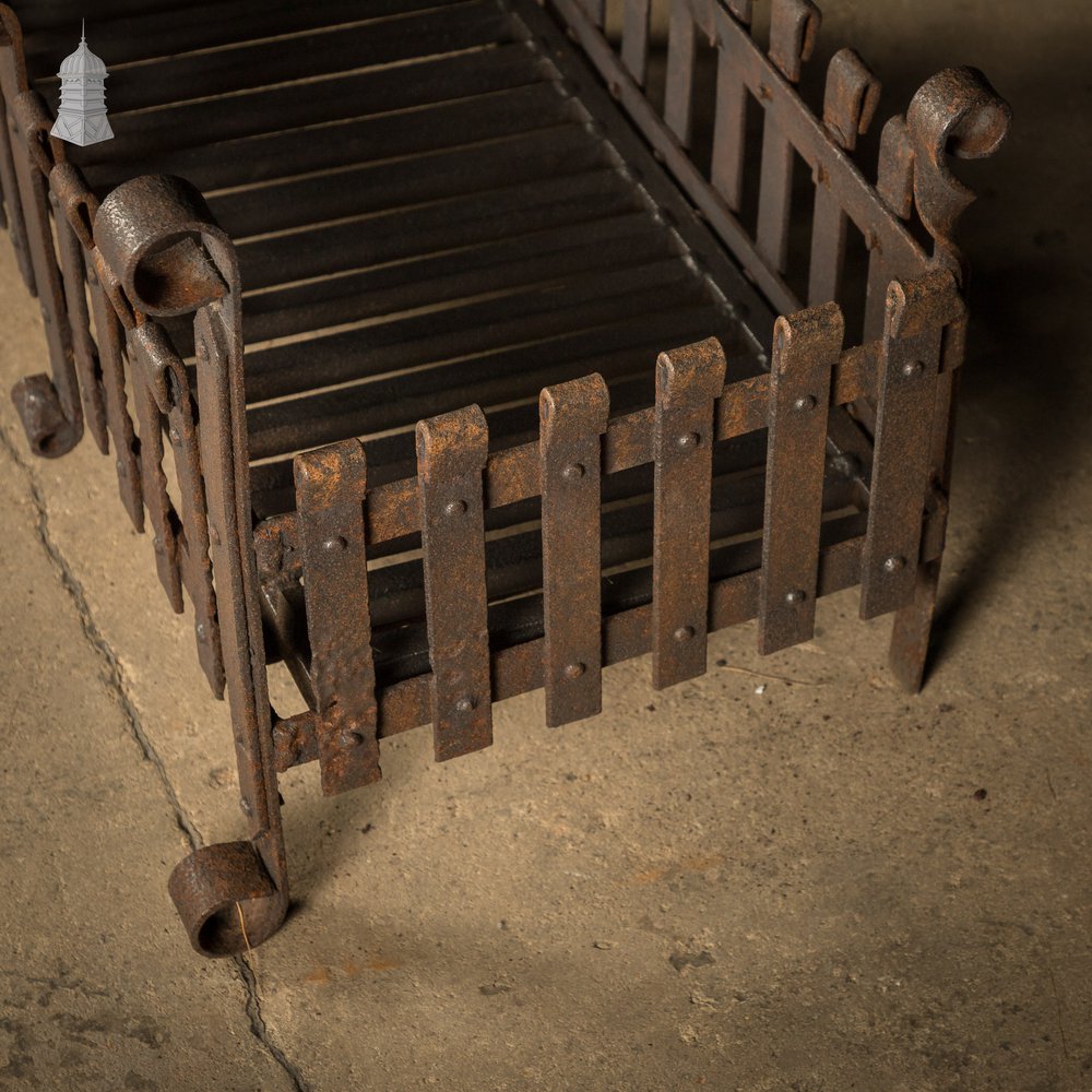 Rustic Fire Basket, Rivited Strap Iron