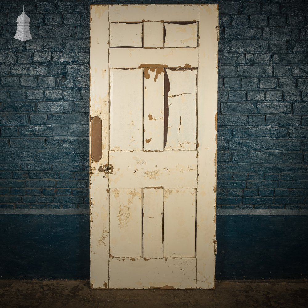 6 Panel Door, Distressed Paint Finish