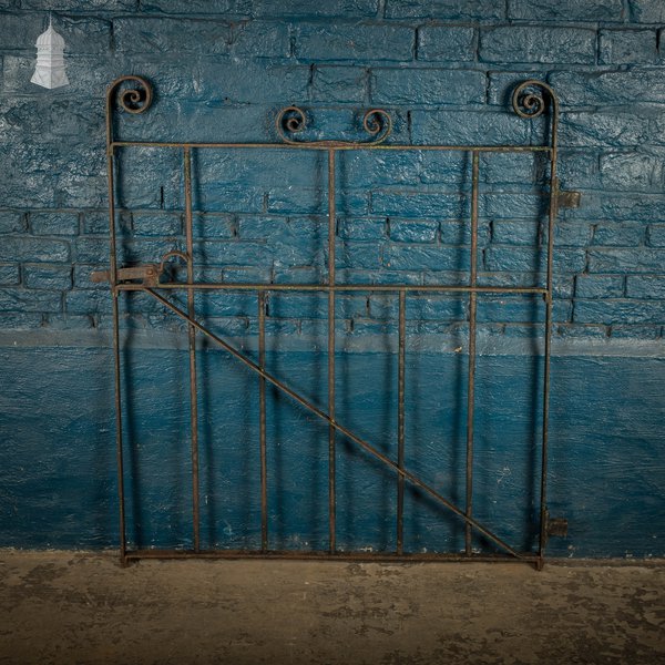 Wrought Iron Gate Scrollwork Details & Latch