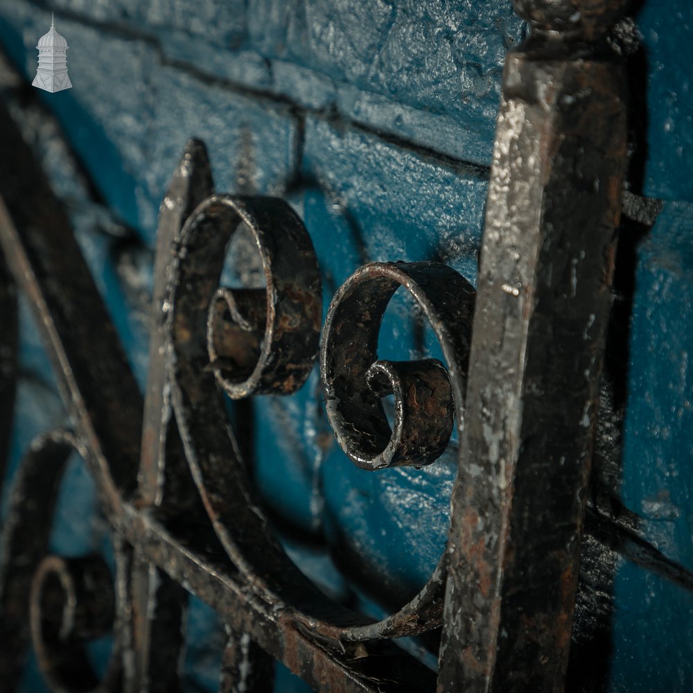 Driveway Entrance Gates, Wrought Iron with Ornate Scroll Design