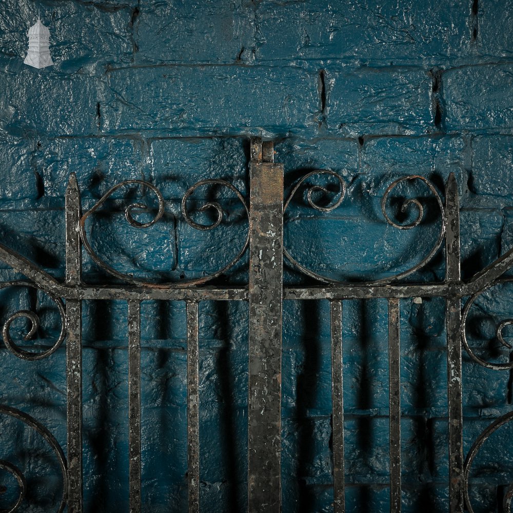 Driveway Entrance Gates, Wrought Iron with Ornate Scroll Design