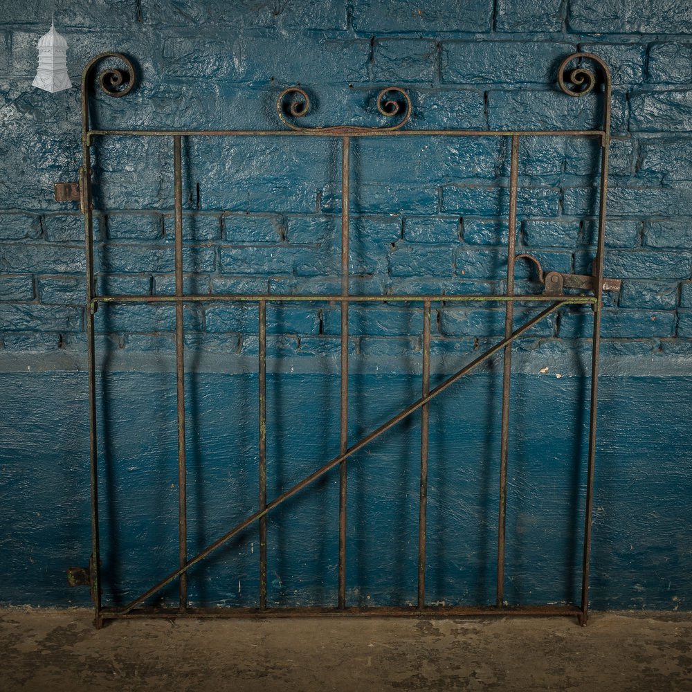 Wrought Iron Gate Scrollwork Details & Latch