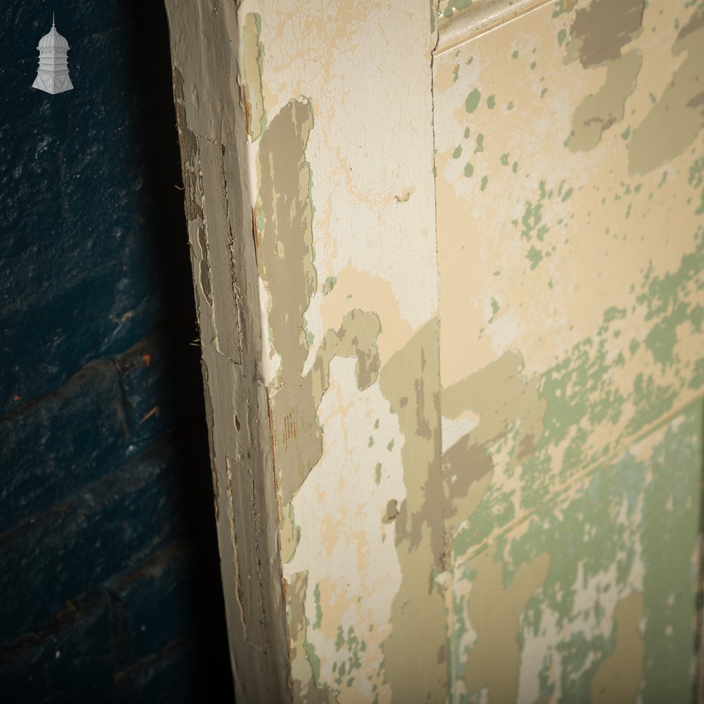 6 Panel Door, Moulded Panels with Distressed Green Paint