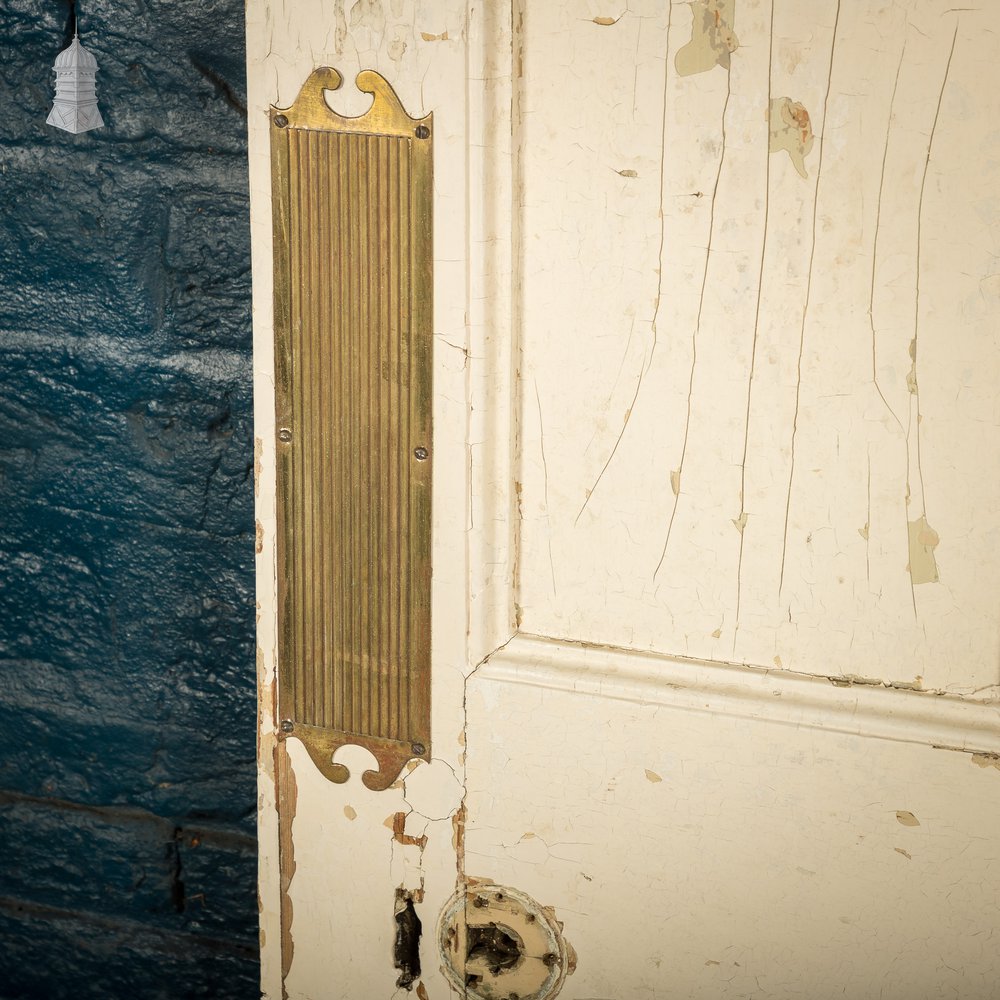 6 Panel Door, Moulded Panels with Distressed Green Paint