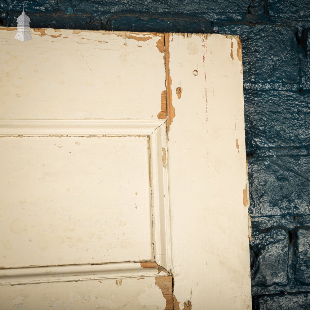 6 Panel Door, Moulded Panels with Distressed Green Paint