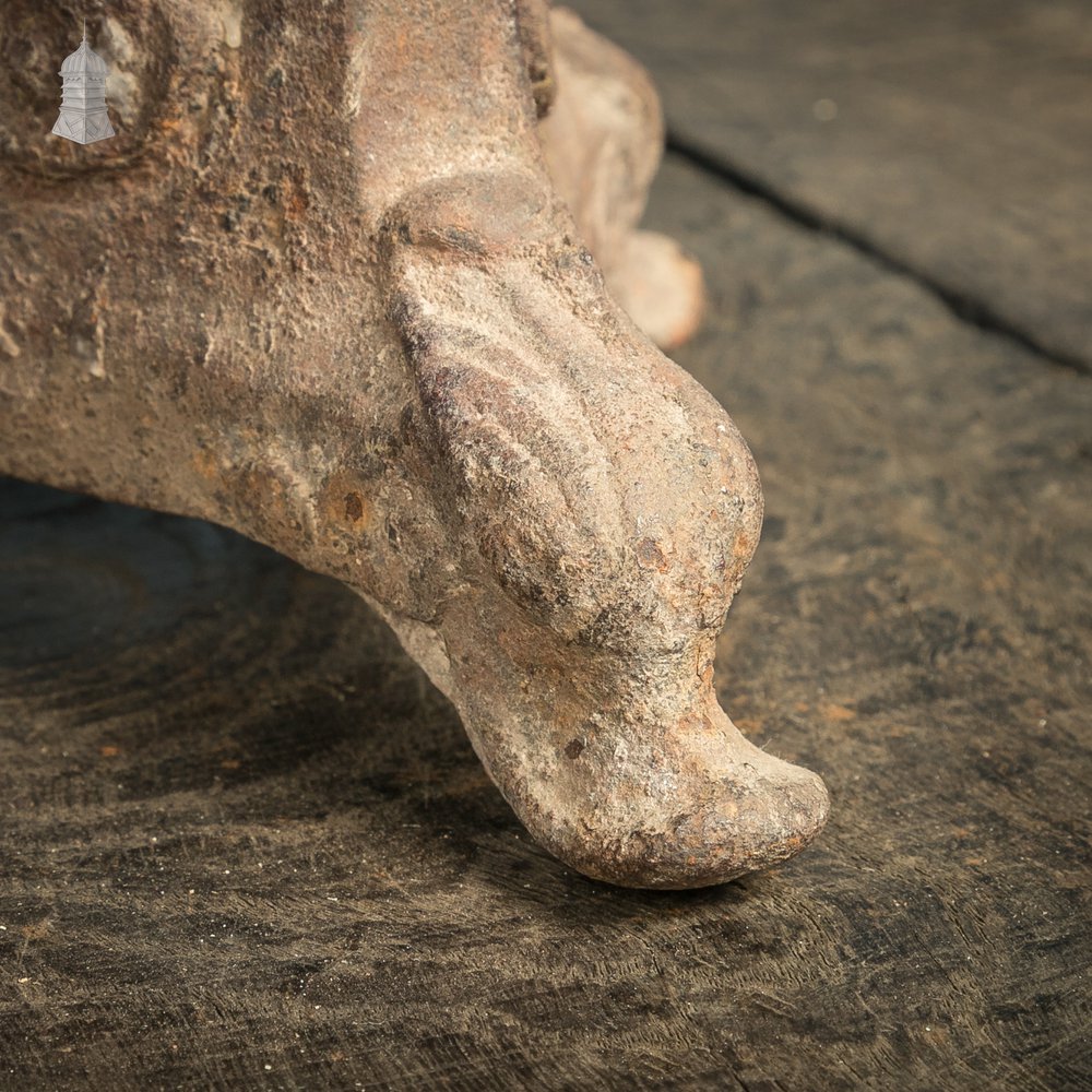 Cast Iron Candlesticks, 19th C Mock Tudor