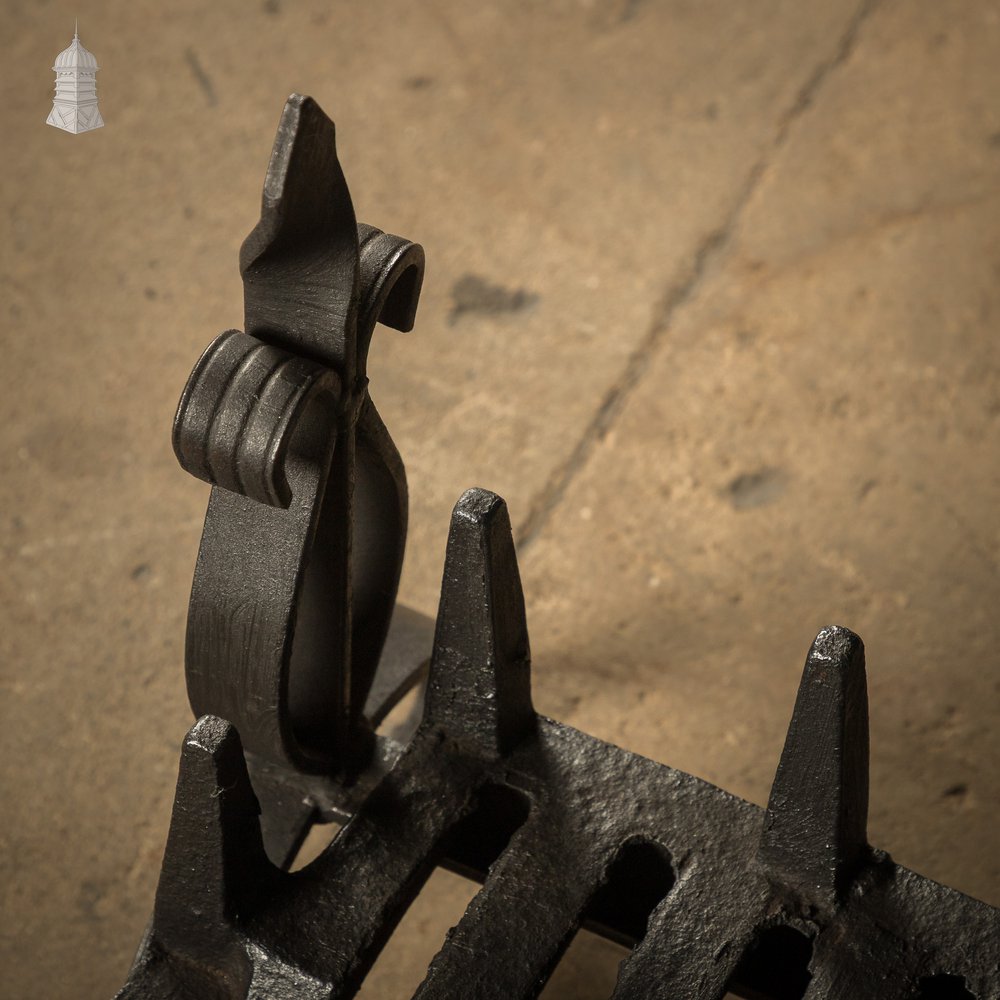 Fire Grate with Andirons, Cast Iron