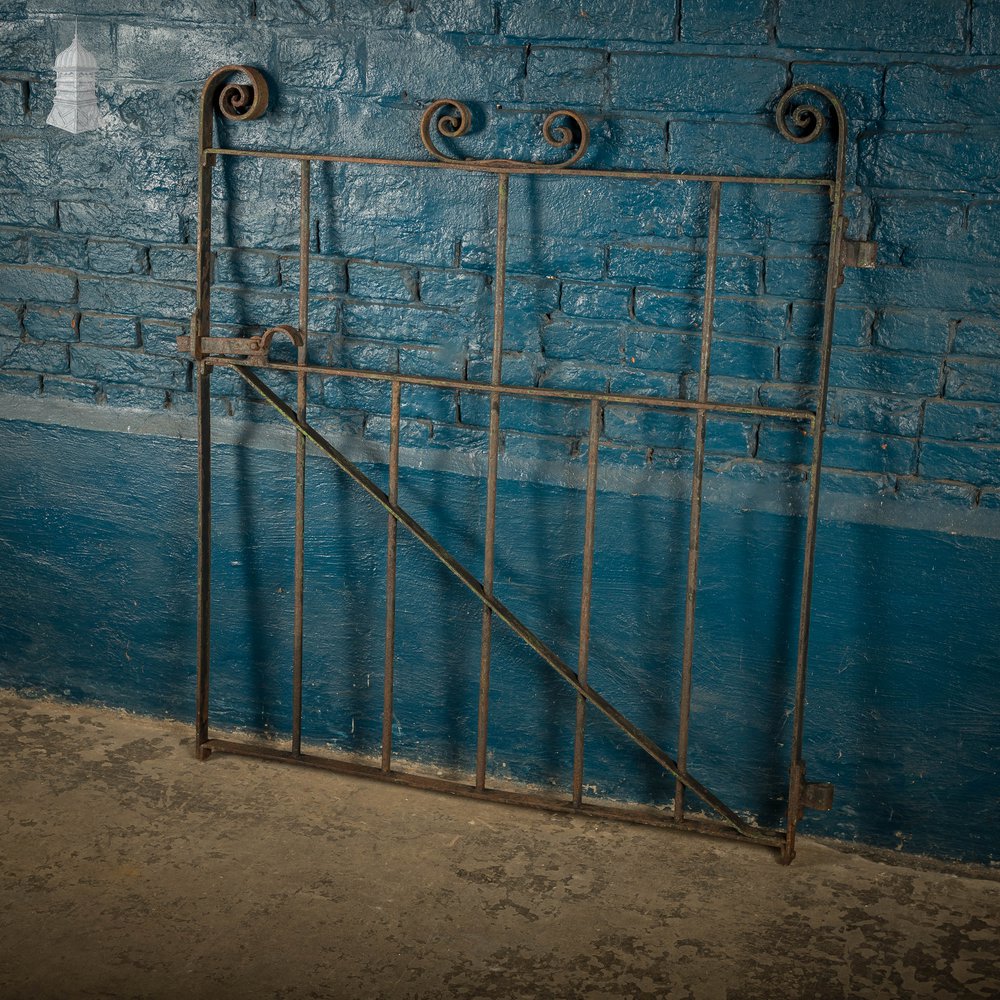 Wrought Iron Gate Scrollwork Details & Latch