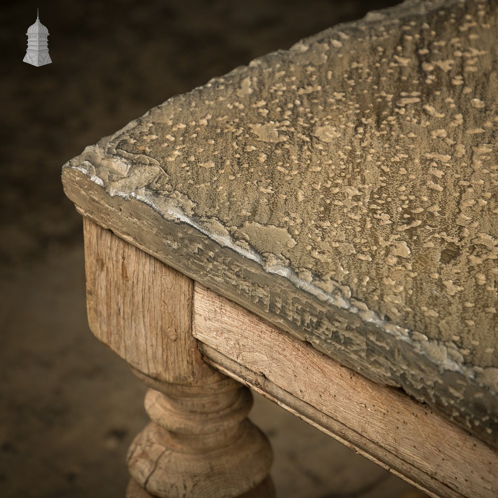 Coffee Table, 17th C Oak Base, Later Stone Top